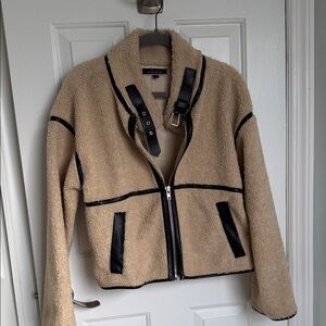 Blue Blush Tan and Black Teddy Jacket
